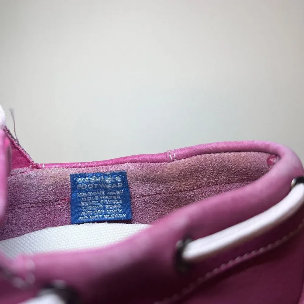 Dark‎ Pink Leather ROCKPORT Top Sider Loafers Girls Size 3 —USED/FADING